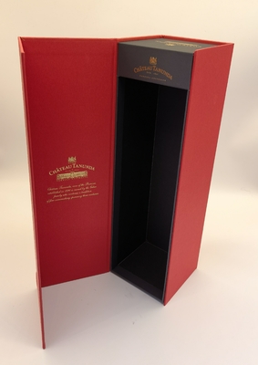 Rigid Luxury Packaging Boxes With Gold Foil Stamping Emboss For Wine OEM ODM