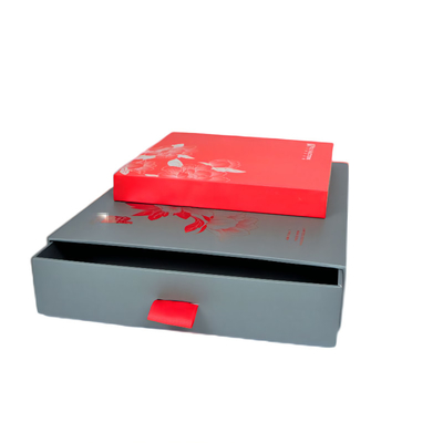 Kotak Kemasan Kertas Laci Geser, Kotak Hadiah Karton Kustom C1S 1200g greyborad wrap C2S